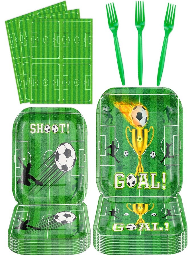 Inspireyee 160 Pack Soccer Party Supplies Sports Theme Birthday Decorations Soccer Party Plates，Napkins，forks Set Soccer Theme Set for Boys Sports Theme Birthday Decorations Serves 40 Guests - Image 1